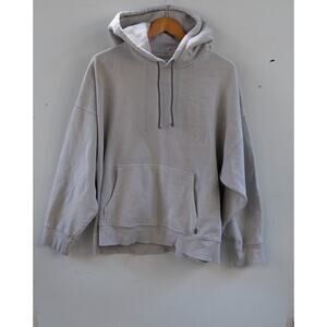 Aritzia TNA Cozy Fleece Perfect Boyfriend Hoodie Light Gray Size 3